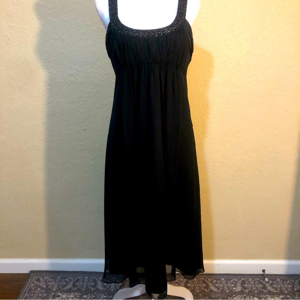 Jones New York Black Midi Dress with beading, size 12